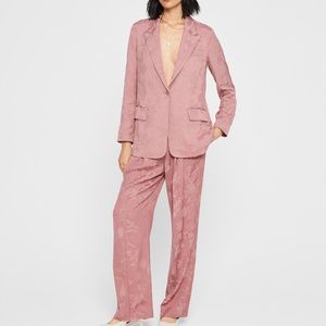 High-Rise Jacquard Trousers - Brand New - NEVER WORN - Dark Rose BLAZER AVAIL